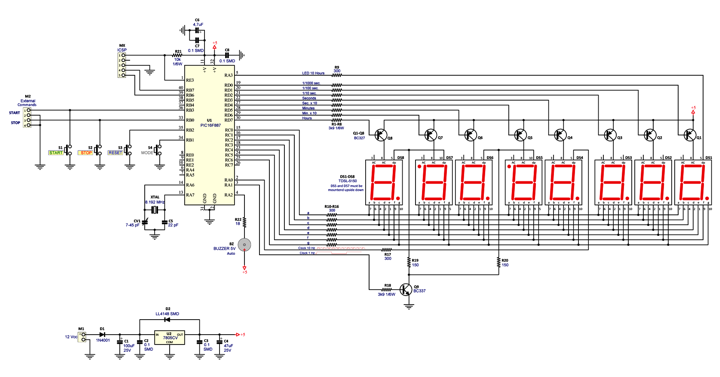T1000 - Schematic diagram of 1/1000 Stopwatch
